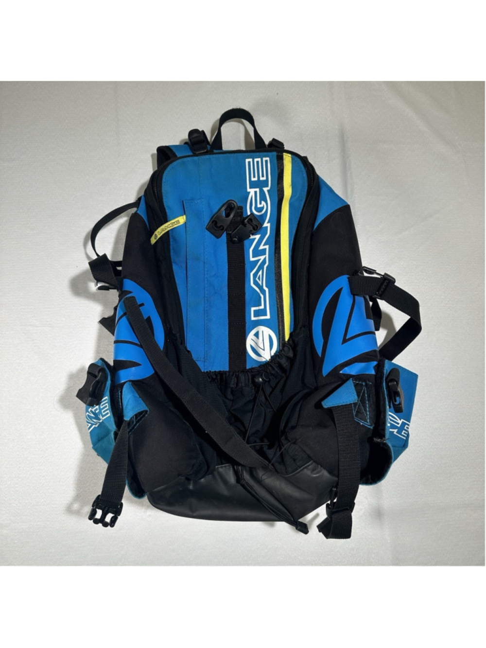 Lange Ski Snowboard Back Pack Boot Bag Black Blue Zip Up W Straps